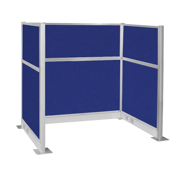 Versare Pre-Configured Hush Panel Electric Cubicle (U Shape) 6' x 4' Royal Blue Fabric 1859389 - main